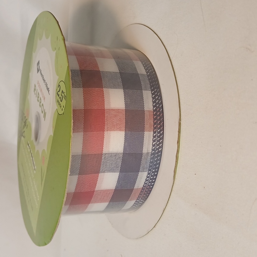 Red, White & Blue Plaid Ribbon